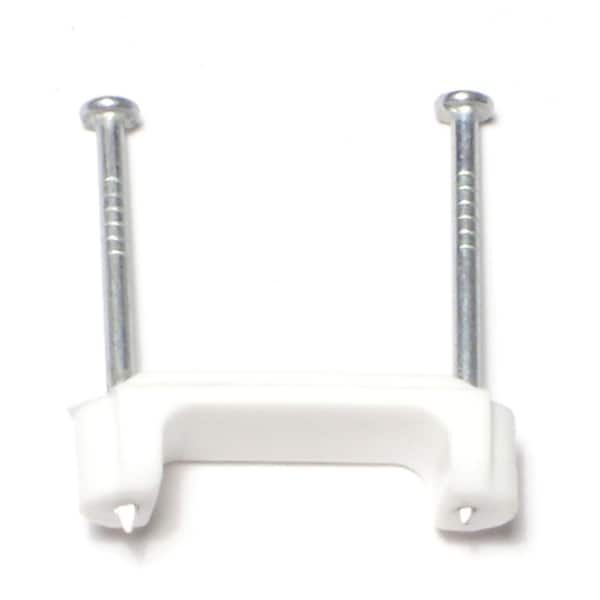 Midwest Fastener Cable Clip, Plastic, White, 3/4 in L, 15 PK - 64188