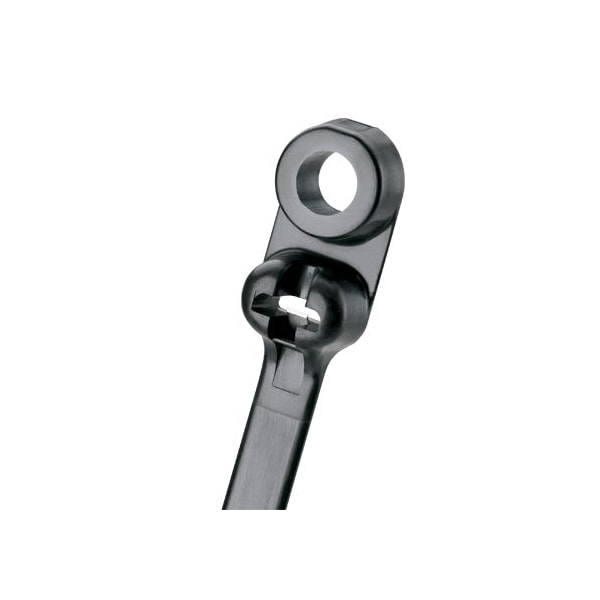 Panduit Cable Tie, 7 in L, 1-1/2 in Max Bundle Dia., Black, Nylon 6/6, 40 lb Strength, 1000 PK - BC1.5I-S8-M0