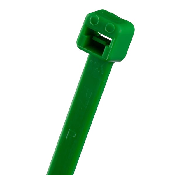 Panduit Cable Tie, 14-1/2 in L, 4 in Max Bundle Dia., Green, Nylon 6/6, 50 lb Strength, 1000 PK - PLT4S-M5