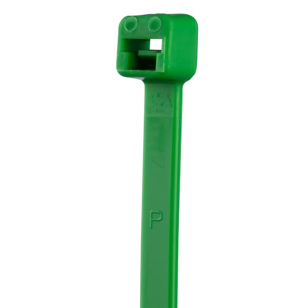 Panduit Cable Tie, 14-1/2 in L, 4 in Max Bundle Dia., Green, Nylon 6/6, 50 lb Strength, 1000 PK - PLT4S-M5