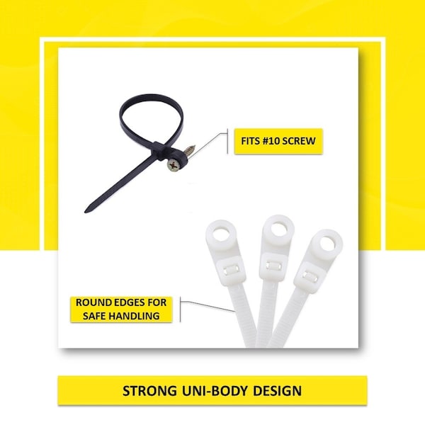 Kable Kontrol Cable Tie, 14 in L, 4 in Max Bundle Dia., Natural, Nylon 6/6, 50 lb Strength, 100 PK - MHT14-50-NATURAL