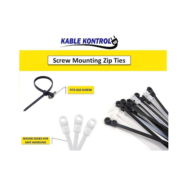 Kable Kontrol Cable Tie, 14 in L, 4 in Max Bundle Dia., Natural, Nylon 6/6, 50 lb Strength, 100 PK - MHT14-50-NATURAL