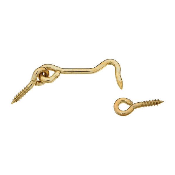 National Hardware National Hardware Gold Solid Brass 2 in. L Hook and Eye 1 pk - N118-117
