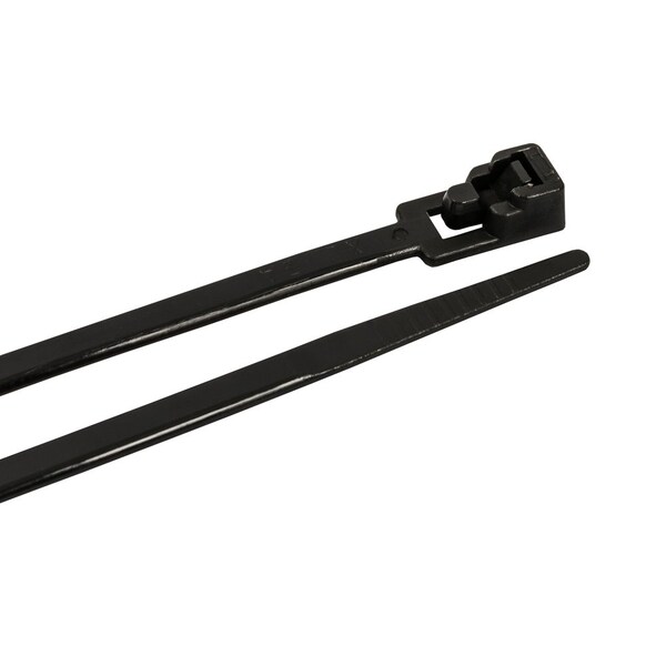Forney Cable Tie, 8 in L, 2 in Max Bundle Dia., Black, Nylon 6/6, 50 lb Strength, 25 PK - 62056