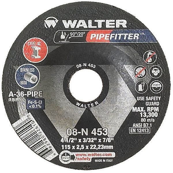 Walter Surface Technologies Rueda de Desbaste de Centro Deprimido, Tipo 27, 0.1563 pulgadas de Grosor, Óxido de Aluminio - 08N454