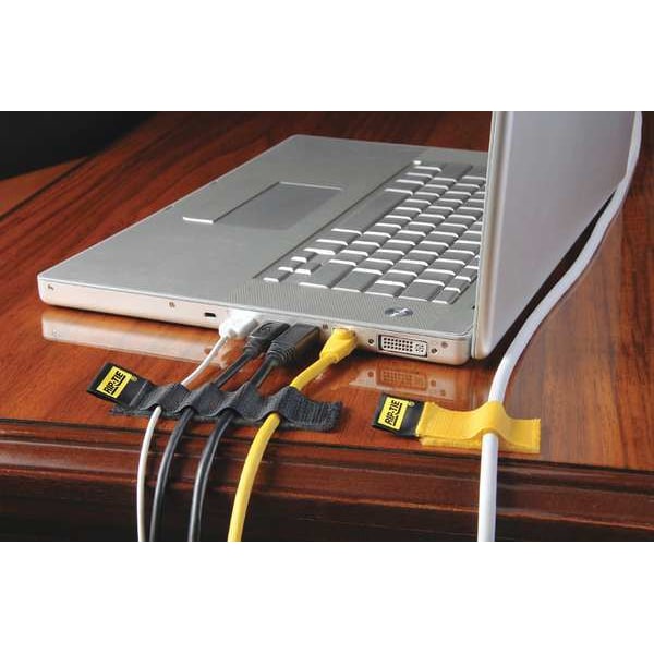 Rip-Tie Cable Tie Strap, 2 in L, 1/2 in Max Bundle Dia., White, Nylon, 90 lb Strength, 5 PK - C-02-005-W