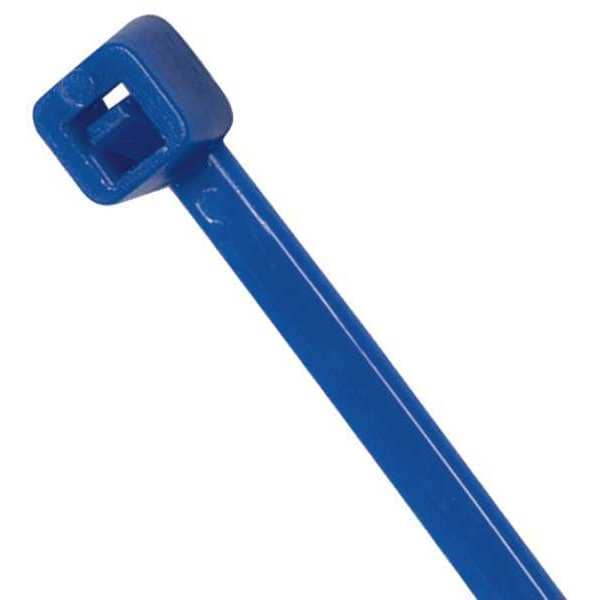 Power First Cable Tie, 8 in L, 1-15/16 in Max Bundle Dia., Blue, Nylon 6/6, 40 lb Strength, 100 PK - 36J224