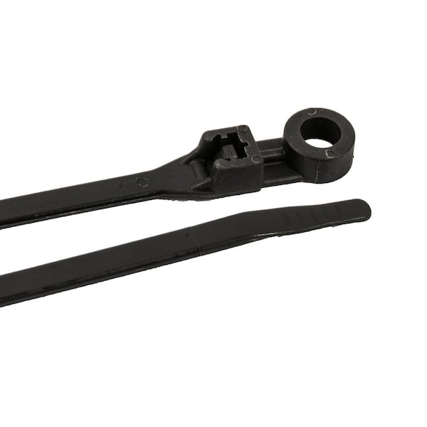 Forney Cable Tie, 15 in L, 4 in Max Bundle Dia., Black, Nylon 6/6, 50 lb Strength, 100 PK - 62109
