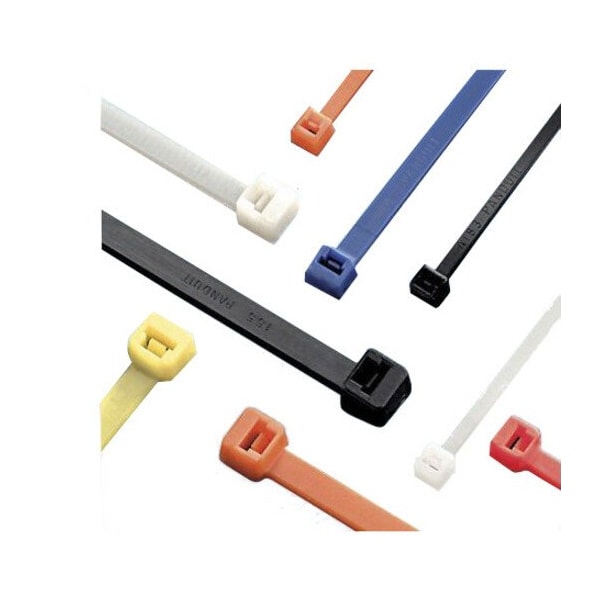 Panduit Cable Tie, 6 in L, 1-1/4 in Max Bundle Dia., Red, Nylon 6/6, 18 lb Strength, 1000 PK - PLT1.5M-M2