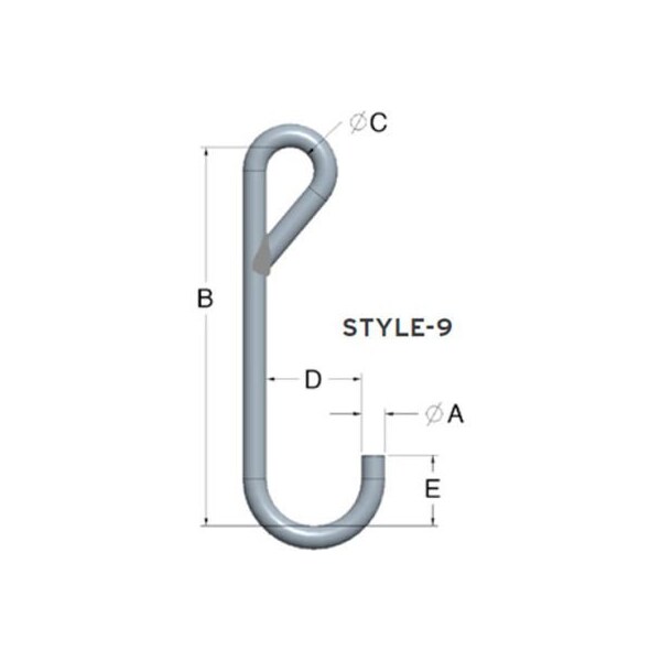 Machining & Welding By Olsen M&W 3/8" X 14" Working Length J-Hook Style 9 - 19477-14