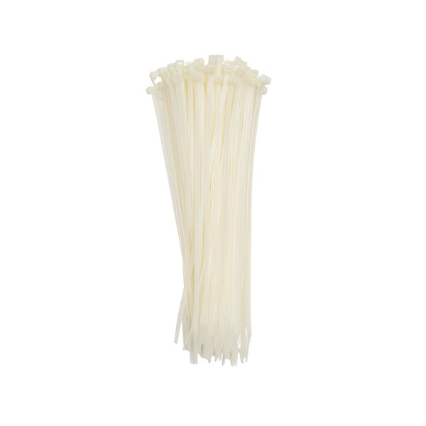 South Main Hardware Cable Tie, 11 in L, Natural, Nylon, 75 lb Strength, 100 PK - 220164