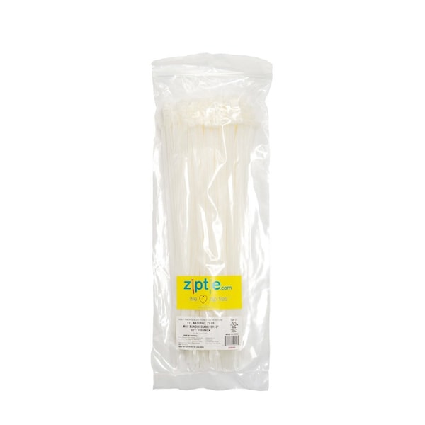 South Main Hardware Cable Tie, 11 in L, Natural, Nylon, 75 lb Strength, 100 PK - 220164