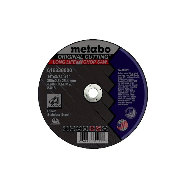 Rueda de corte Metabo 14"X1/8"X20mm - C24N Original - 616160000