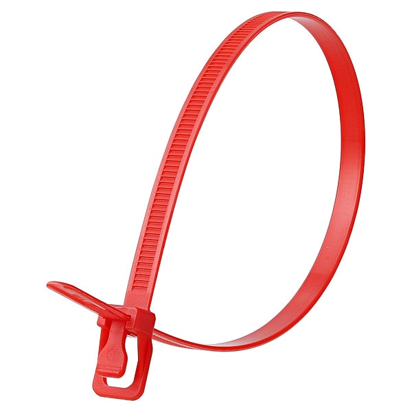 Retyz Cable Tie, 14 in L, 4.33 in Max Bundle Dia., Red, Nylon 6/6, 120 lb Strength, 20 PK - WKT-S14RD-HA