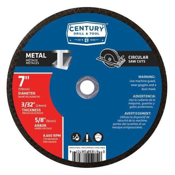Hoja de corte de metal Century Drill & Tool, 7x3/32 pulgadas, Tipo 1A - 08707