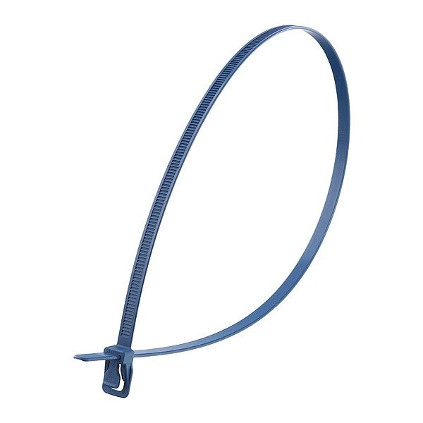 Retyz Reusable Cable Ties, 24 in L, 181 mm Max Bundle Dia., Blue, Nylon 6/6, 120 lb Strength, 20 PK - WKT-M24BL-HA