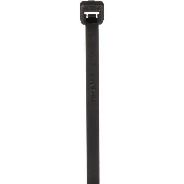 Panduit Cable Tie, 11-1/2 in L, 3 in Max Bundle Dia., Black, Nylon 6/6, 40 lb Strength, 1000 PK - PLT3I-M0