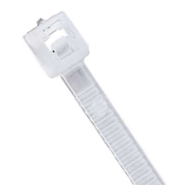 Power First Cable Tie, 8 in L, 2 in Max Bundle Dia., Natural, Nylon 6/6, 18 lb Strength, 100 PK - 36J133