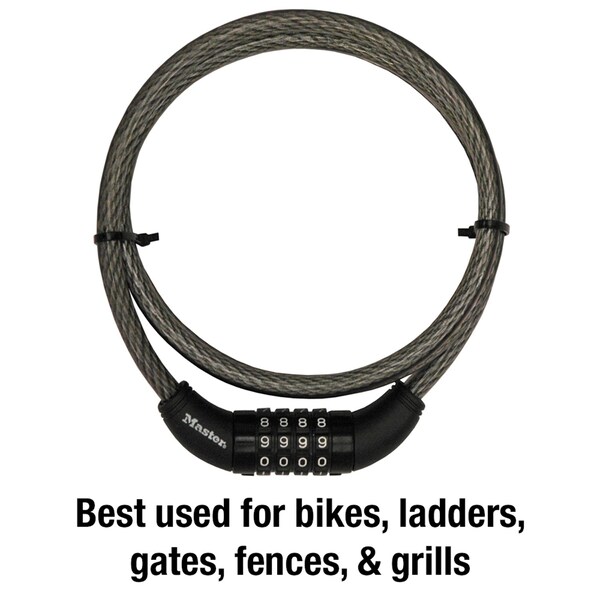 Master Lock Master Lock 3/8 in. D X 60 in. L Vinyl Coated Steel Locking Cable - 8119DPF