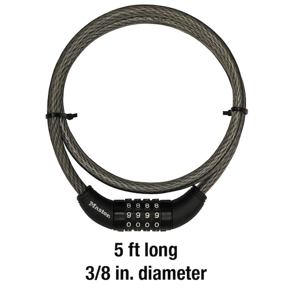 Master Lock Master Lock 3/8 in. D X 60 in. L Vinyl Coated Steel Locking Cable - 8119DPF