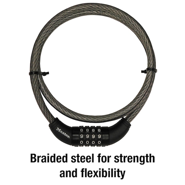 Master Lock Master Lock 3/8 in. D X 60 in. L Vinyl Coated Steel Locking Cable - 8119DPF