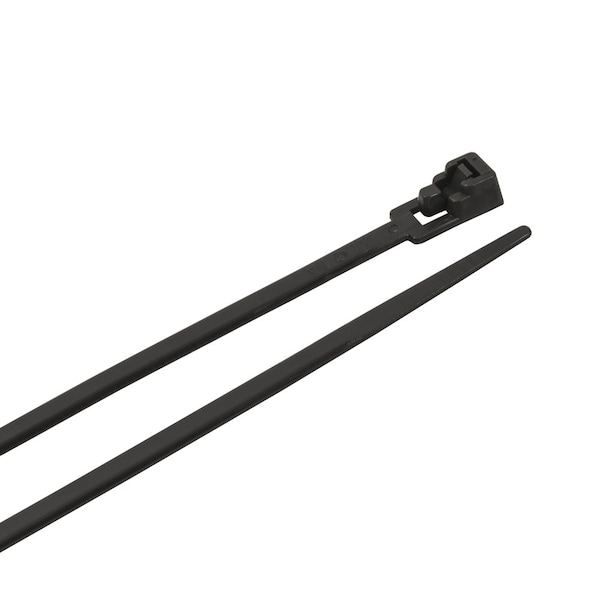 Forney Cable Tie, 8 in L, 2 in Max Bundle Dia., Black, Nylon 6/6, 50 lb Strength, 100 PK - 62058