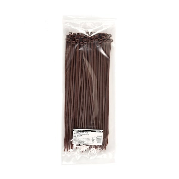 South Main Hardware Cable Tie, 11 in L, Dark Brown, Nylon, 75 lb Strength, 100 PK - 220171