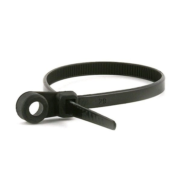 Monoprice Cable Tie, 8 in L, Black, 40 lb Strength, 100 PK - 5785