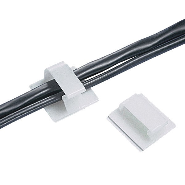 Panduit Cable Clip, Nylon 6/6, 0.62 in Bundle Dia., Natural, 1.46 in L, 200 PK - BEC62-A-T