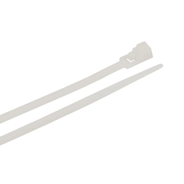 Forney Cable Tie, 8 in L, 2 in Max Bundle Dia., Natural, Nylon 6/6, 50 lb Strength, 100 PK - 62057
