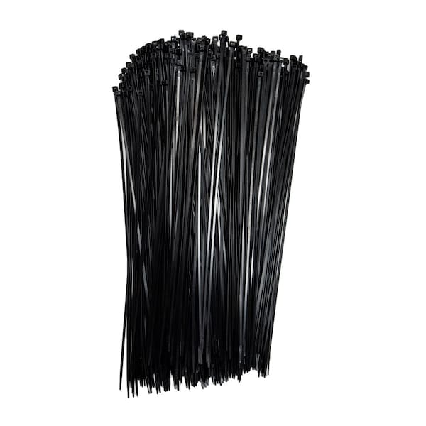 South Main Hardware Cable Tie, 14 in L, Black, Nylon, 40 lb Strength, 500 PK - 220158