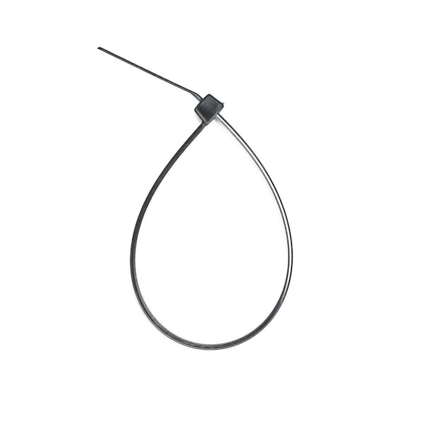South Main Hardware Cable Tie, 8 in L, Black, Nylon, 75 lb Strength, 100 PK - 220138