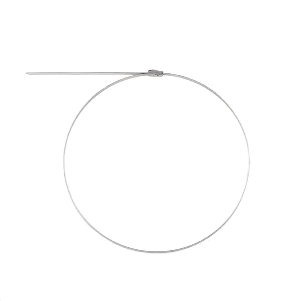 South Main Hardware Cable Tie, 20-1/2 in L, Silver, 304 Stainless Steel, 200 lb Strength, 100 PK - 222112