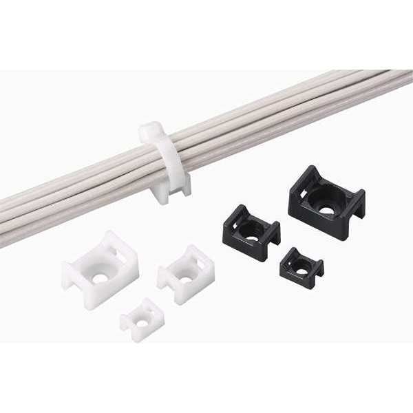 Panduit 5/8" L, 7/16" W, natural Plastic Cable Tie Mount, Indoor/Outdoor: Indoor - TM2A-C