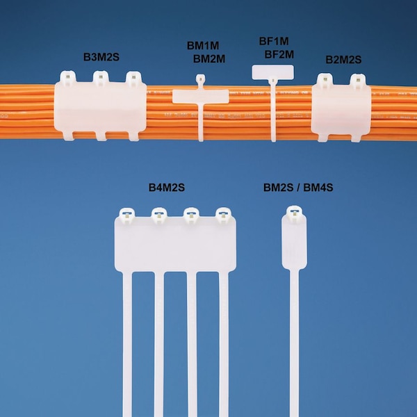Panduit Cable Tie, 8 in L, 2 in Max Bundle Dia., Natural, Nylon 6/6, 50 lb Strength, 250 PK - B4M2S-TL