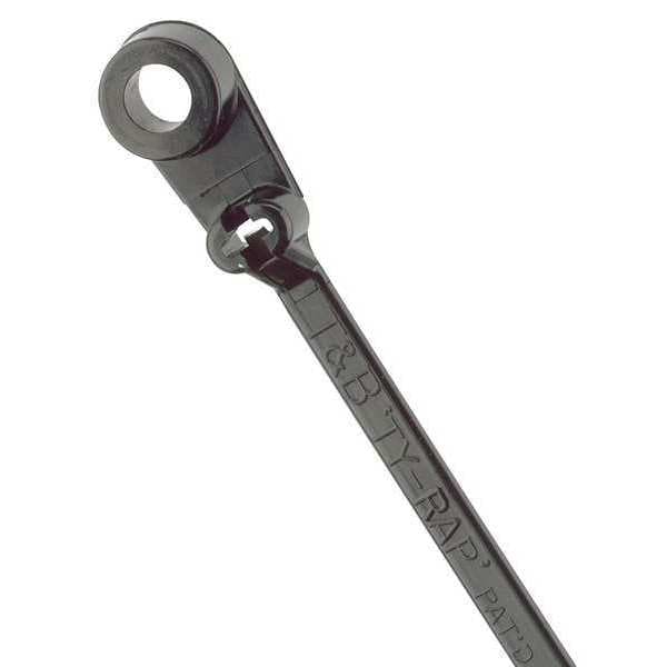 Ty-Rap Cable Tie, 6 in L, 1-1/8 in Max Bundle Dia., Black, Nylon 6/6, 40 lb Strength, 100 PK - TY534MX