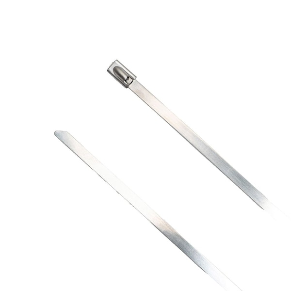 South Main Hardware Cable Tie, 27 in L, Silver, 304 Stainless Steel, 200 lb Strength, 100 PK - 222114