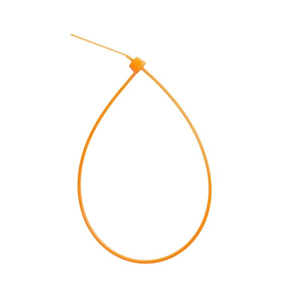 South Main Hardware Cable Tie, 11 in L, Fluorescent Orange, Nylon, 75 lb Strength, 100 PK - 220169