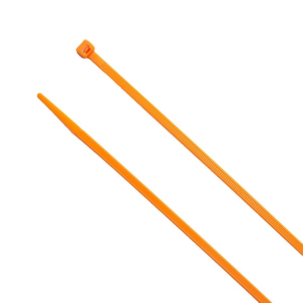 South Main Hardware Cable Tie, 11 in L, Fluorescent Orange, Nylon, 75 lb Strength, 100 PK - 220169