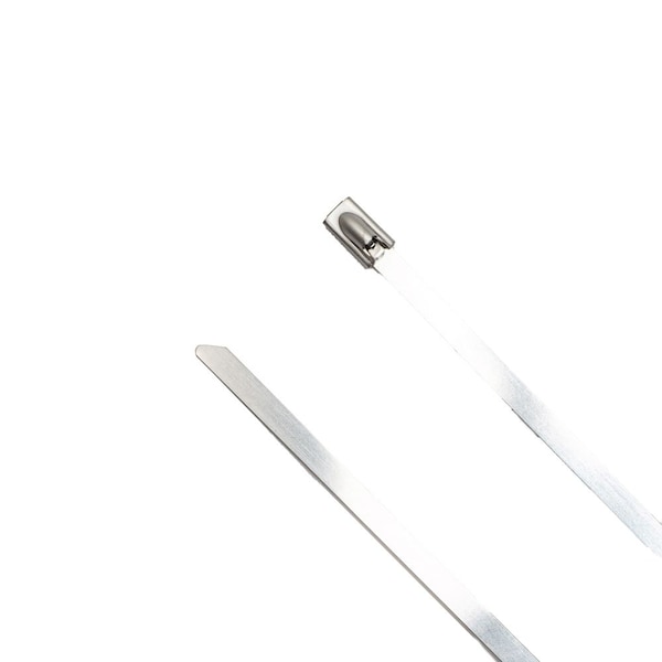 South Main Hardware Cable Tie, 8 in L, Silver, 304 Stainless Steel, 200 lb Strength, 100 PK - 222106