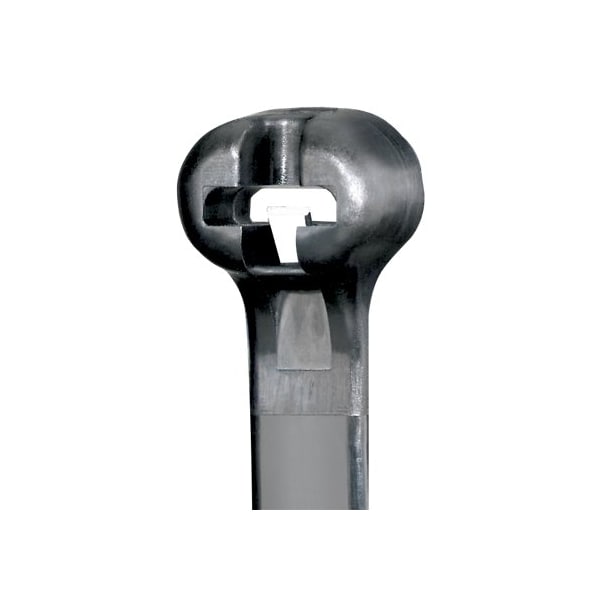Panduit Cable Tie, 6 in L, 1-1/2 in Max Bundle Dia., Black, Nylon 6/6, 40 lb Strength, 1000 PK - BT1.5I-M300