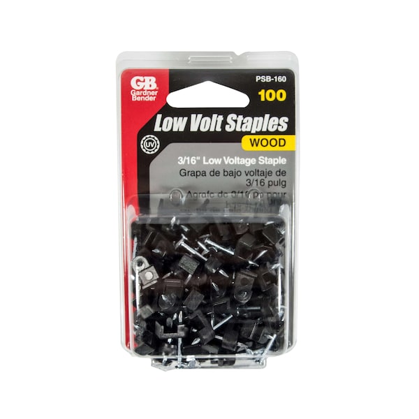 Gardner Bender Cable Staple, 316 in W Crown, 78 in L Leg, Polyethylene - PSB-160