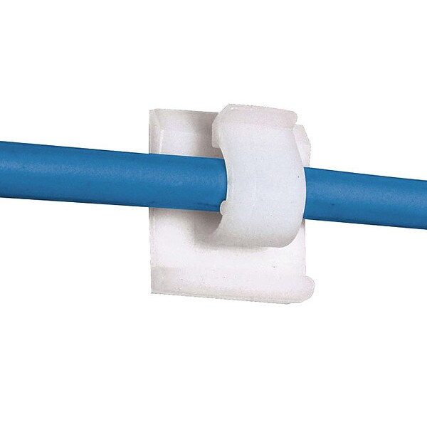 Panduit Cable Clip, Nylon 6/6, 0.62 in Bundle Dia., Natural, 1.24 in L, 500 PK - ACC62-AT-D