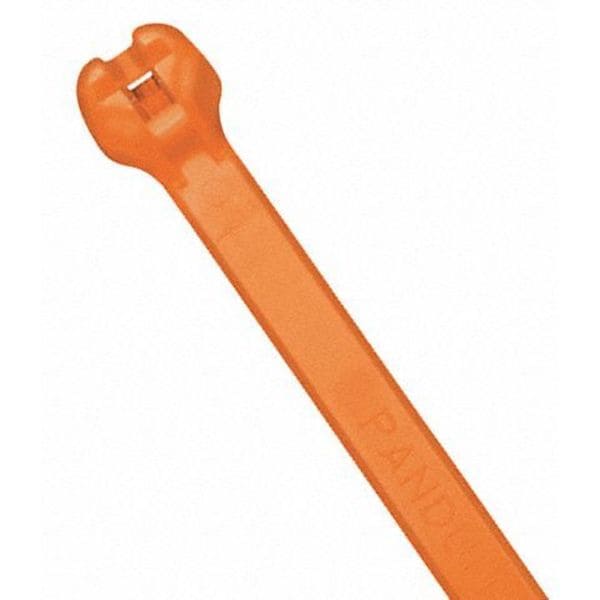 Panduit Cable Tie, 14-1/2 in L, 4 in Max Bundle Dia., Orange, Nylon 6/6, 120 lb Strength, 250 PK - PLT4H-TL3