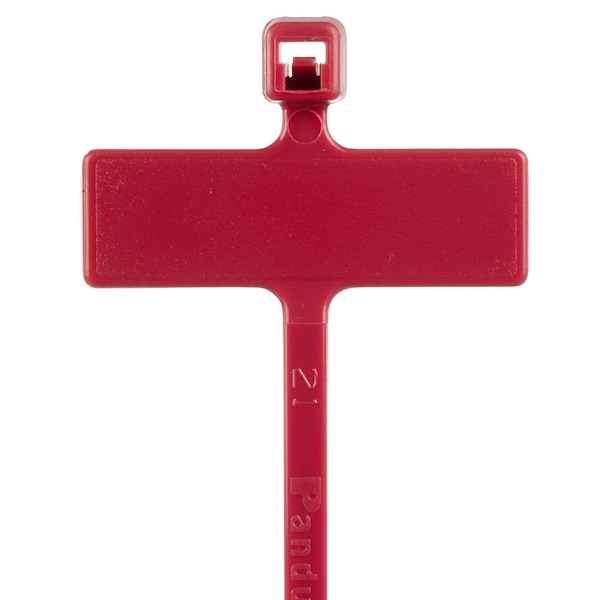 Panduit Cable Tie, 4 in L, 3/4 in Max Bundle Dia., Red, Nylon 6/6, 18 lb Strength, 1000 PK - PLM1M-M2