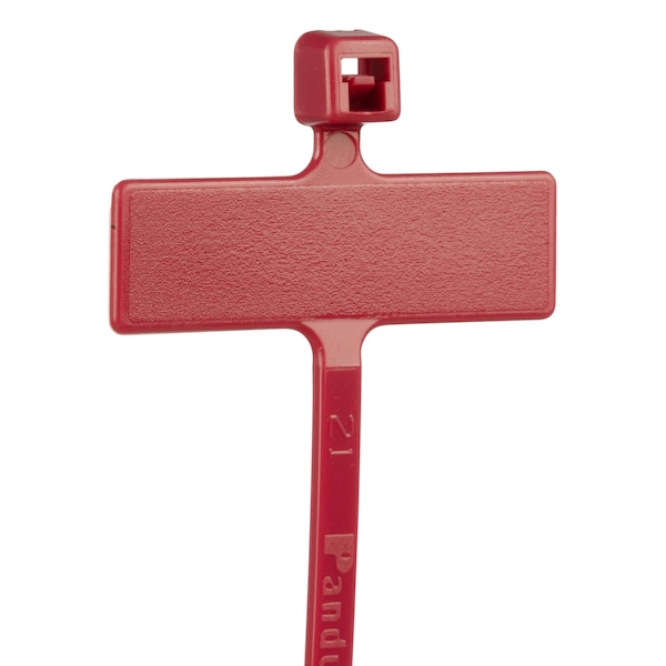 Panduit Cable Tie, 4 in L, 3/4 in Max Bundle Dia., Red, Nylon 6/6, 18 lb Strength, 1000 PK - PLM1M-M2
