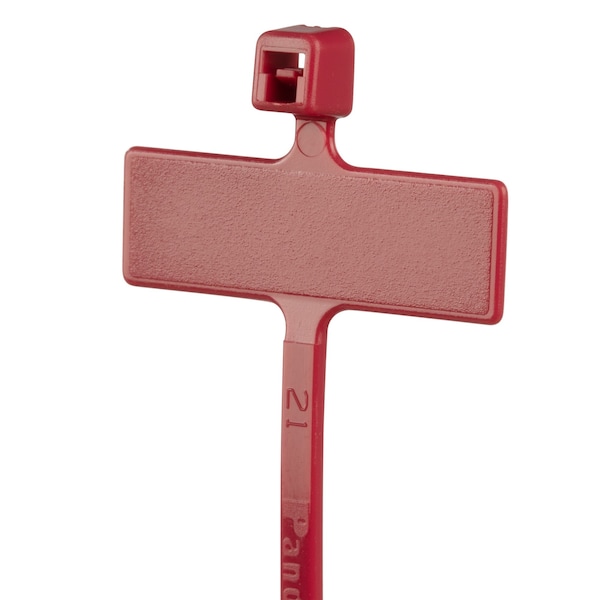 Panduit Cable Tie, 4 in L, 3/4 in Max Bundle Dia., Red, Nylon 6/6, 18 lb Strength, 1000 PK - PLM1M-M2