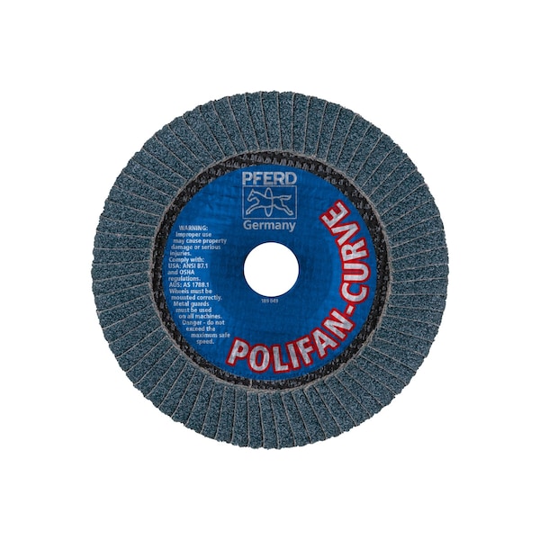 Disco de láminas POLIFAN® de 6" x 5/8-11 Hilo, curva media, de óxido de circonio Z SGP CURVE STEELOX, 40 granos - 67220