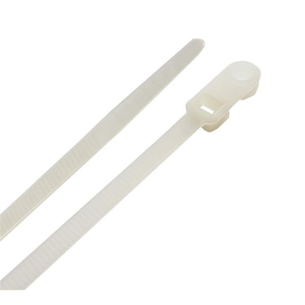 Acoustic Cable Tie, 8 in L, 1.96 in Max Bundle Dia., White, Polypropylene, 50 lb Strength, 100 PK - AC2740965