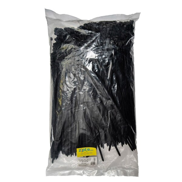 South Main Hardware Cable Tie, 14 in L, Black, Nylon, 120 lb Strength, 1000 PK - 222266